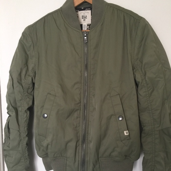 Army green billabong flight jacket - Picture 1 of 9
